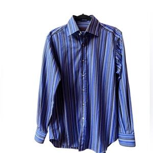 ETRO Men's Long Sleeve Multicoloured Stripe Slim Fit Size:39